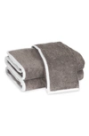 Matouk Enzo Cotton Guest Hand Towel In Smoke Gray/ White