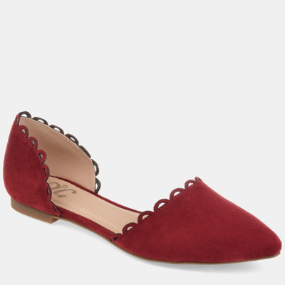 Journee Collection Women's Jezlin Scalloped Flats In Red
