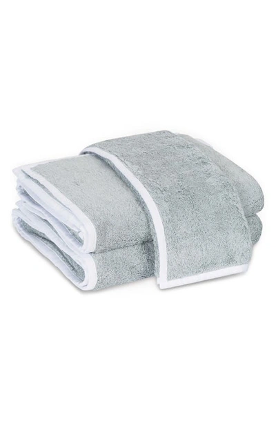 Matouk Enzo Cotton Bath Towel In Pool/ White