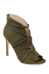 Journee Collection Women's Samara Peep Toe Stiletto Dress Booties In Olive