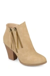 Journee Collection Women's Vally Double Zipper Bootie In Taupe