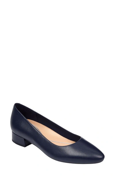 Easy Spirit Women's Caldise Slip-on Low Heel Dress Pumps Women's Shoes In Dark Blue