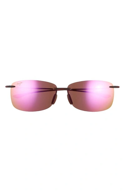 Maui Jim 'akau 62mm Polarizedplus2 Oversize Rimless In Matte Tortoise/ Maui Sunrise