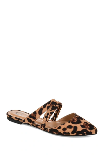 Journee Collection Journee Olivea Braided Strap Mule In Leopard