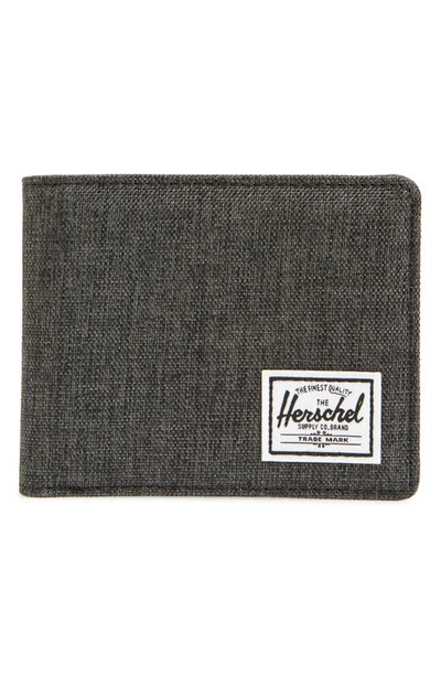 Herschel Supply Co Hank Rfid Bifold Wallet In Black Crosshatch/ Black
