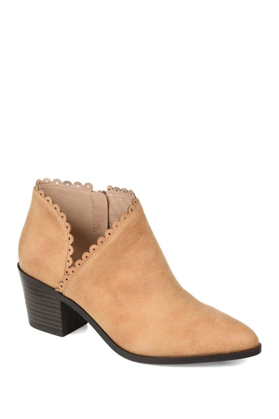 Journee Collection Journee Tessa Scallop Trim Bootie In Tan