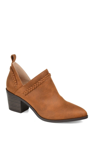 Journee Collection Journee Sophie Braided Strap Bootie In Brown