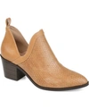 Journee Collection Terri Womens Block Heel Ankle Booties In Tan
