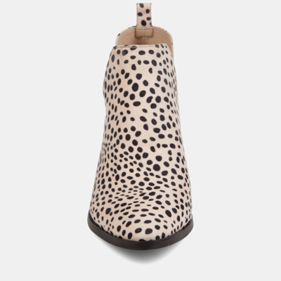Journee Collection Women's Lola Cut Out Stacked Heel Dress Booties In Animal
