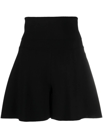 Stella Mccartney High-waist Knitted Shorts In Black