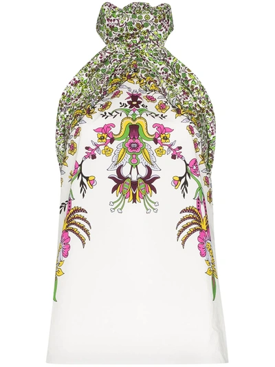 Givenchy Floral-print Halterneck Top In White