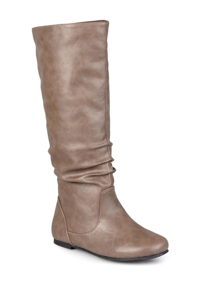 Journee Collection Women's Jayne Extra Wide Calf Boots In Taupe