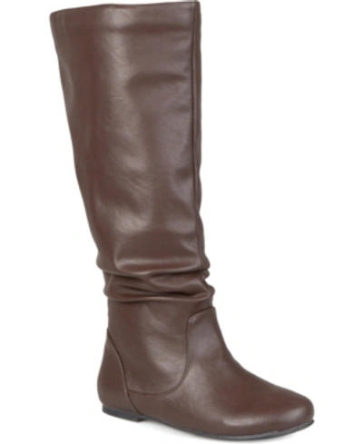 Journee Collection Women's Jayne Extra Wide Calf Boots In Brown