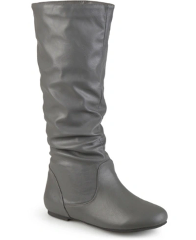 Journee Collection Women's Jayne Extra Wide Calf Boots In Grey