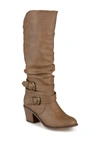 Journee Collection Journee Late Buckle Tall Boot In Taupe