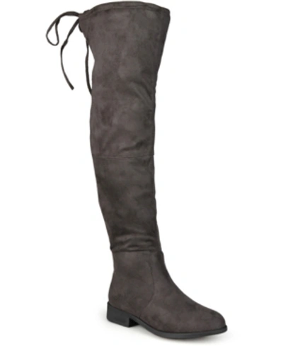 Journee Collection Women's Mount Wide Calf Over The Knee Boots In Gray