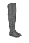 Journee Collection Women's Kane Wide Calf Over The Knee Boots In Grey