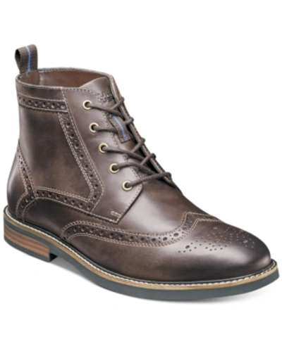 Nunn Bush Odell Leather Wingtip Chukka Boot In Brown Crazy Horse