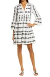 Elan Grecian Cover-up Dress In White/ Black