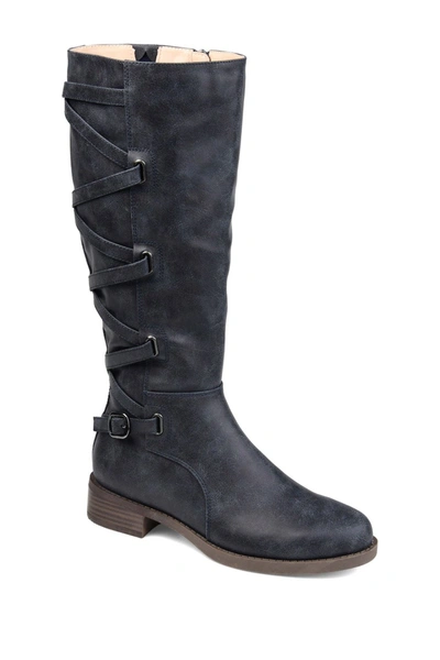 Journee Collection Collection Women's Extra Wide Calf Carly Boot In Navy