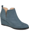 Journee Collection Mylee Perforated Wedge Bootie In Blue