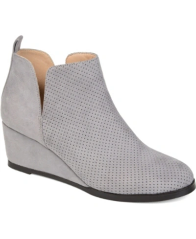 Journee Collection Mylee Womens Faux Suede Ankle Booties In Grey