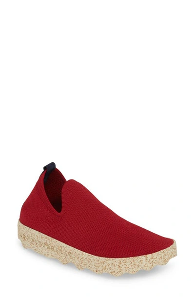 Asportuguesas By Fly London Care Sneaker In Red/ Whtie Fabric