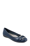 Trotters Sizzle Signature Mary Jane Flat Women's Shoes In Navy Snake