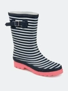 Journee Collection Seattle Womens Waterproof Mid Calf Rain Boots In Stripe