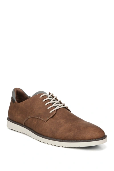 Dr. Scholl's Sync Mens Faux Leather Lace-up Oxfords In Dark Tan
