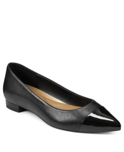 Aerosoles Farmingdale Ballet Flats Women's Shoes In Black Leather