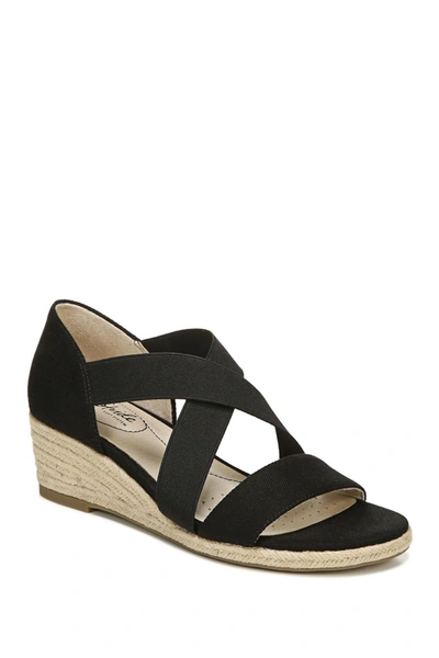 Lifestride Siesta Espadrille Wedge Sandal In Black