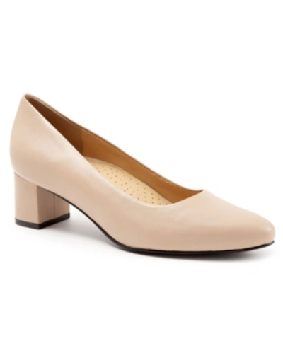 Trotters Kari Womens Block Heel Pointed Toe Pumps In Nude