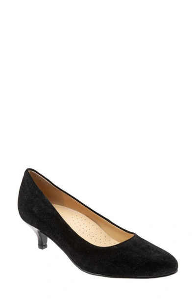 Trotters Kiera Pump Women's Shoes In Black Suede