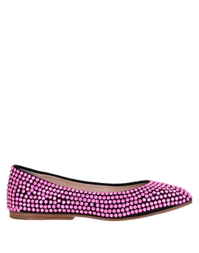 Eddy Daniele Embellished Ballerinas In Pink