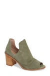 Chinese Laundry Carlita Open Toe Booties Women's Shoes In Olive Suede
