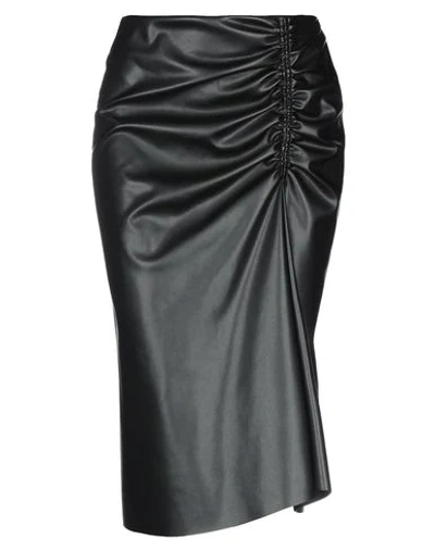 Gold Case Eco-leather Pencil Skirt In Black