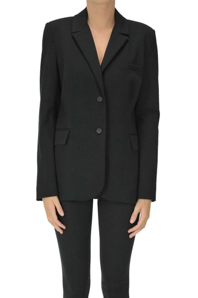 1 One Viscose-blend Blazer In Black