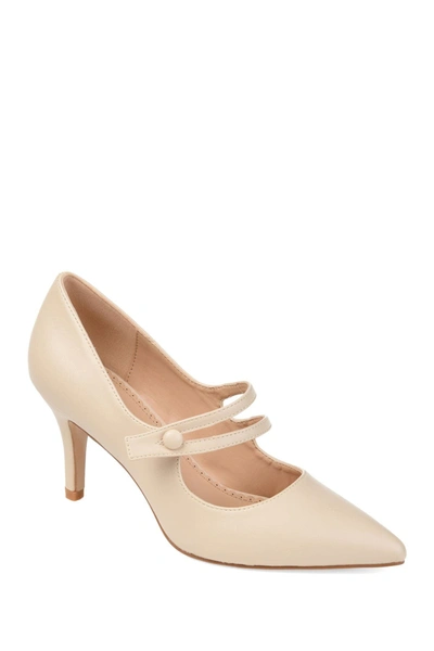 Journee Collection Journee Sidney Pointed Mary Jane Pump In White