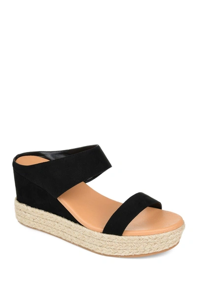 Journee Collection Alissa Espadrille Platform Slide Sandal In Black