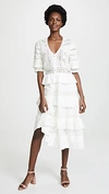 Loveshackfancy Rebecca Crochet-trimmed Broderie Anglaise Cotton Midi Dress In Antique White Antiw