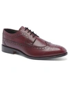 Anthony Veer Men's Ford Quarter Brogue Oxford Leather Sole Lace-up Dress Shoe In Red