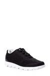 Propét Travelactiv Knit Lace-up Sneaker In Black