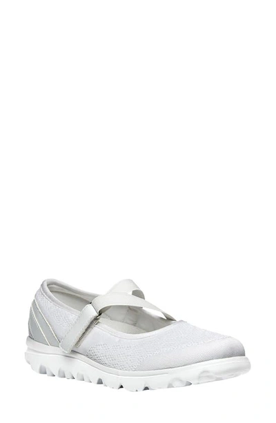 Propét Women's Travelactive Mary Jane Sneaker In White Fabric