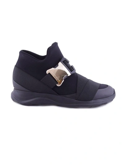 Christopher Kane Safety Buckle Hi-top Sneakers In Nero/oro