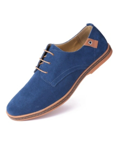 Mio Marino Men's Classic Suede Derby Oxford Shoes Men's Shoes In Blue