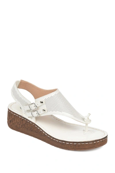 Journee Collection Journee Mckell Wedge Sandal In White