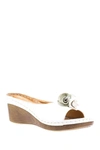 Gc Shoes Sydney Floral Platform Wedge Sandal In White