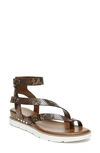 Franco Sarto Daven Sandals Women's Shoes In Cognac Snake Faux Leather