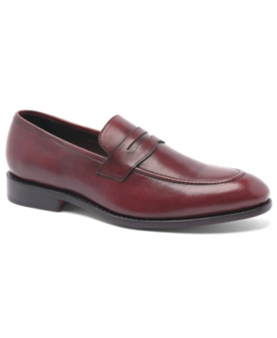 Anthony Veer Men's Gerry Penny Loafer Slip-on Goodyear Dress Shoes Men's Shoes In Red